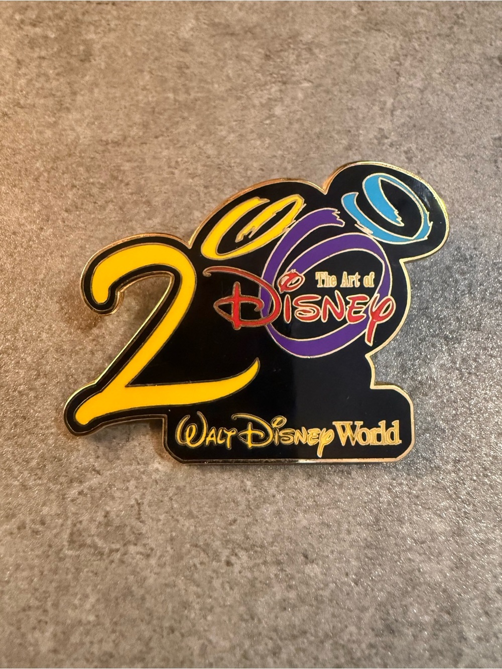 Disney 2000 Commemorative Pin - Black, Yellow, Purple, Blue, Red